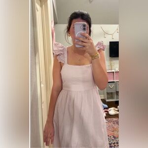 Miami Light Pink Ruffle Sleeve Dress